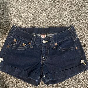 True Religion Dark Blue Jean Shorts